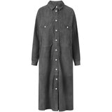 Depeche leather wear Long shirt/ dress in soft suede Dresses 158 Thunder grey