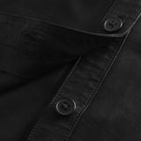 Depeche leather wear Longer leather shirt with large buttons on front Shirts 099 Black (Nero)