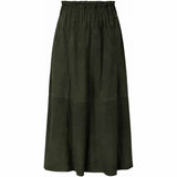 Depeche leather wear Midi suede skirt in soft quality Skirts 122 Forest green