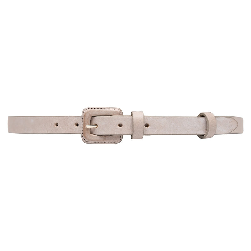 DEPECHE Narrow belt in soft leather Belts 011 Sand