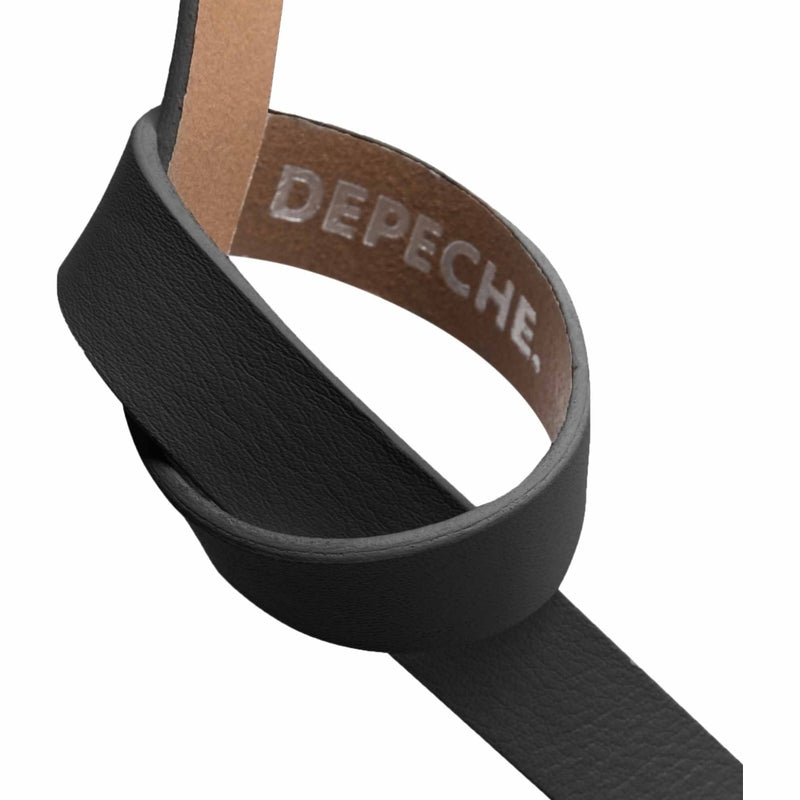 DEPECHE Narrow belt in soft leather Belts 099 Black (Nero)