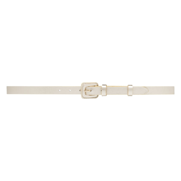 DEPECHE Narrow belt in soft leather Belts 206 Gold Metallic
