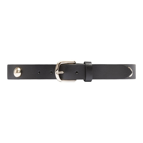 DEPECHE Narrow leather belt with large studs Belts 097 Gold