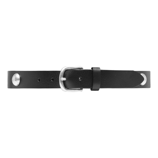 DEPECHE Narrow leather belt with large studs Belts 098 Silver