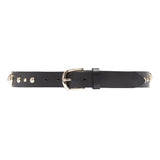 DEPECHE Narrow leather belt with studs Belts 097 Gold