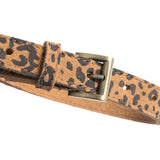 DEPECHE Narrow leatherbelt decorated with leopard pattern Belts 082 Leopard