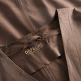 Depeche leather wear Oversized leather dress with waistbelt Dresses 007 Mud