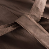 Depeche leather wear Oversized leather dress with waistbelt Dresses 007 Mud