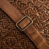 DEPECHE Shopper leatherbag with beautiful braided pattern Shopper 014 Cognac