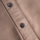Depeche leather wear Simple and classic shirt in soft leather Shirts 004 Creme
