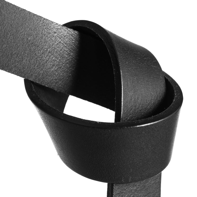DEPECHE Simple jeans leatherbelt with matte black buckle Belts 099 Black (Nero)