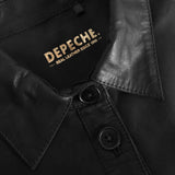 Depeche leather wear Simple leather shirt with large buttons on front Shirts 099 Black (Nero)