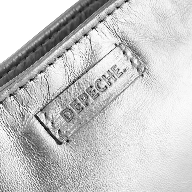 DEPECHE Small bag/ Clutch in leather decorated with a metalchain Small bag / Clutch 207 Silver Metallic