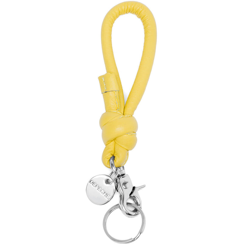 DEPECHE Small keyhanger in soft leather and metal Accessories 060 Yellow