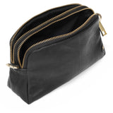 DEPECHE Small leather clutch in classic design Small bag / Clutch 099 Black (Nero)