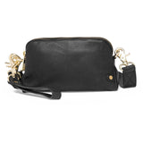 DEPECHE Small leather clutch in classic design Small bag / Clutch 099 Black (Nero)