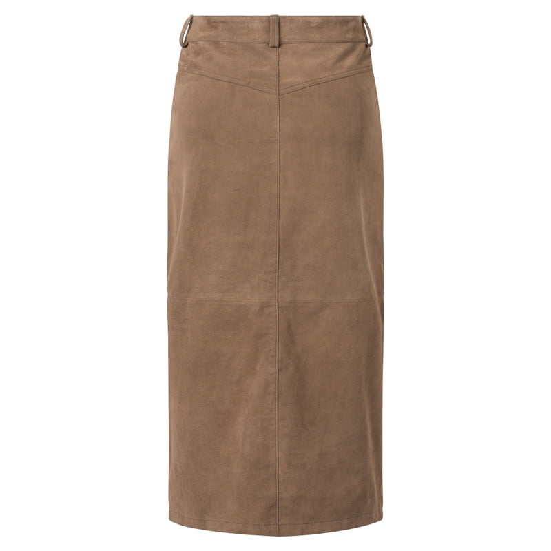 Depeche leather wear Suede pencil skirt in nice and soft quality Skirts 007 Mud