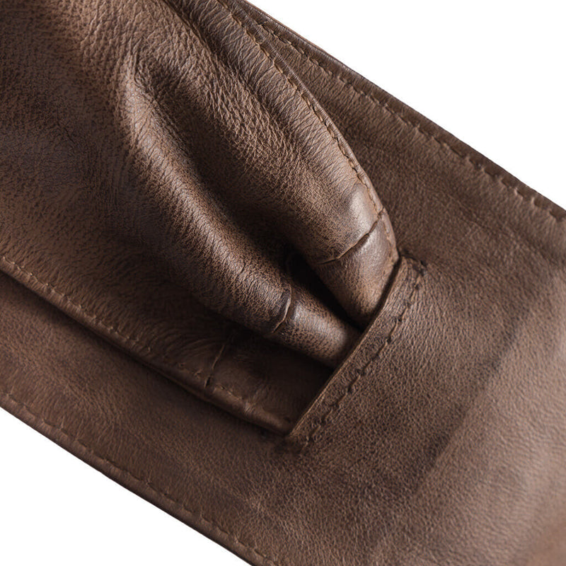 DEPECHE Waist belt in silky soft leather Belts 173 Chestnut