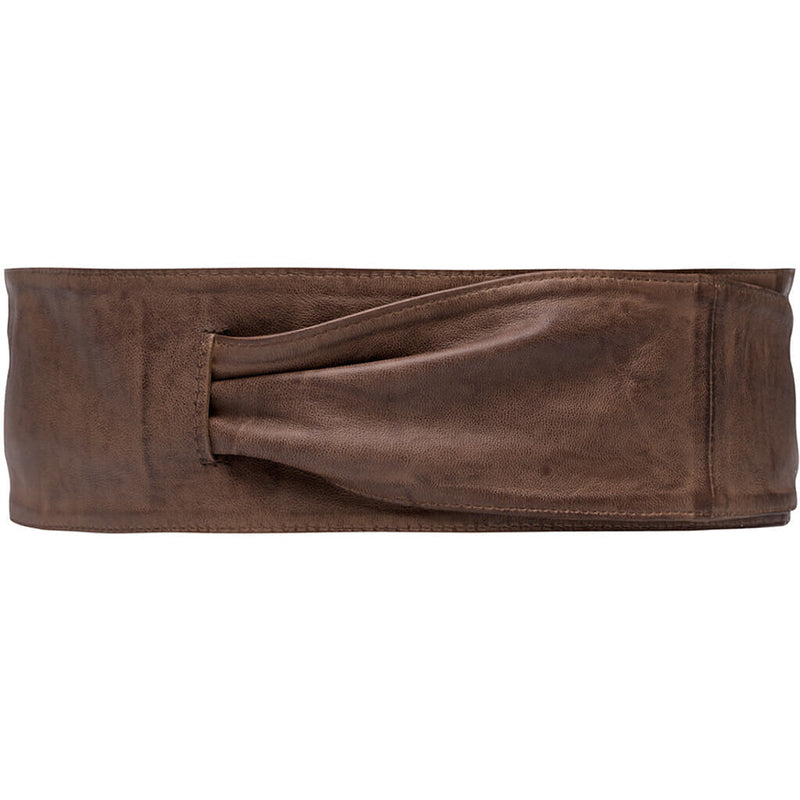 DEPECHE Waist belt in silky soft leather Belts 173 Chestnut