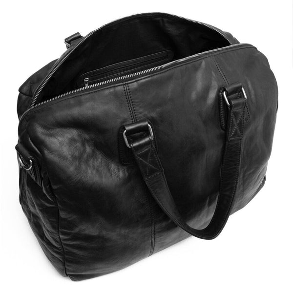DEPECHE Weekend bag in soft leather and timeless design Weekend Bag 099 Black (Nero)