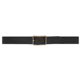 DEPECHE Wide jeans belt with nice hole pattern in the leather Belts 099 Black (Nero)