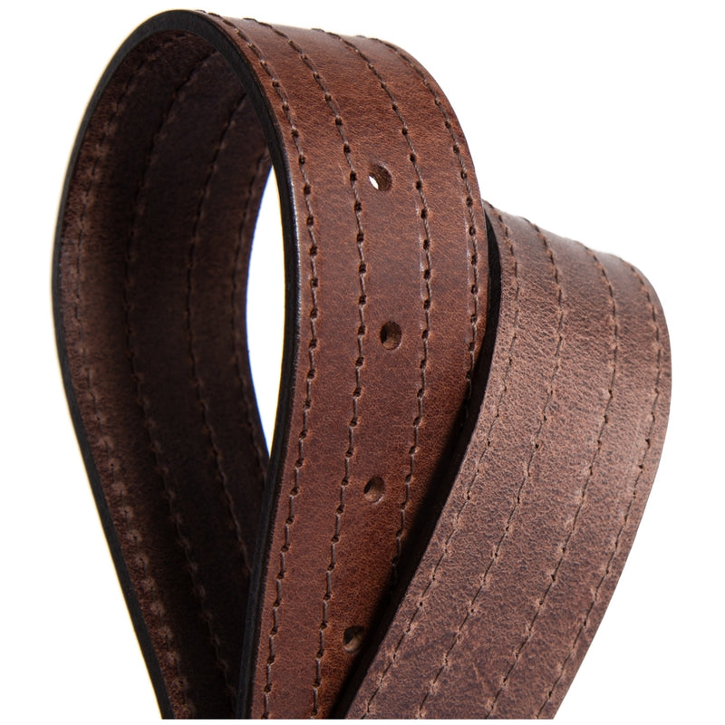 DEPECHE Wide jeans belt with nice hole pattern in the leather Belts 161 Dark brown